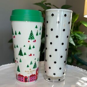 kate spade Green and Black Holiday Drinkware Set